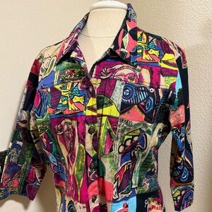 KAKTUS brand 90’s Vintage Picasso Print Jacket XL Woman’s